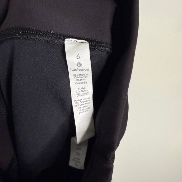Lululemon Women's 6 Black Wunder Train High Rise Crop 21" Leggings Yoga Workout - Picture 5 of 6